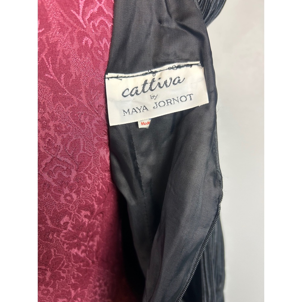 VTG Cattiva Maya Jornot 80s Black Bow Cocktail Dress 4 Hollywood Glam Prom Party - Picture 6 of 16